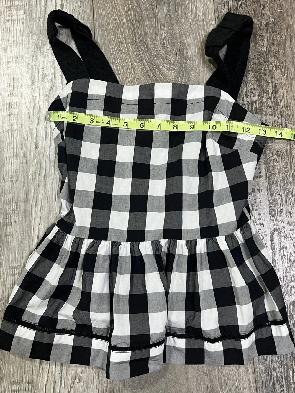 Kate Spade Broome Street gingham peplum tank top Size 0
